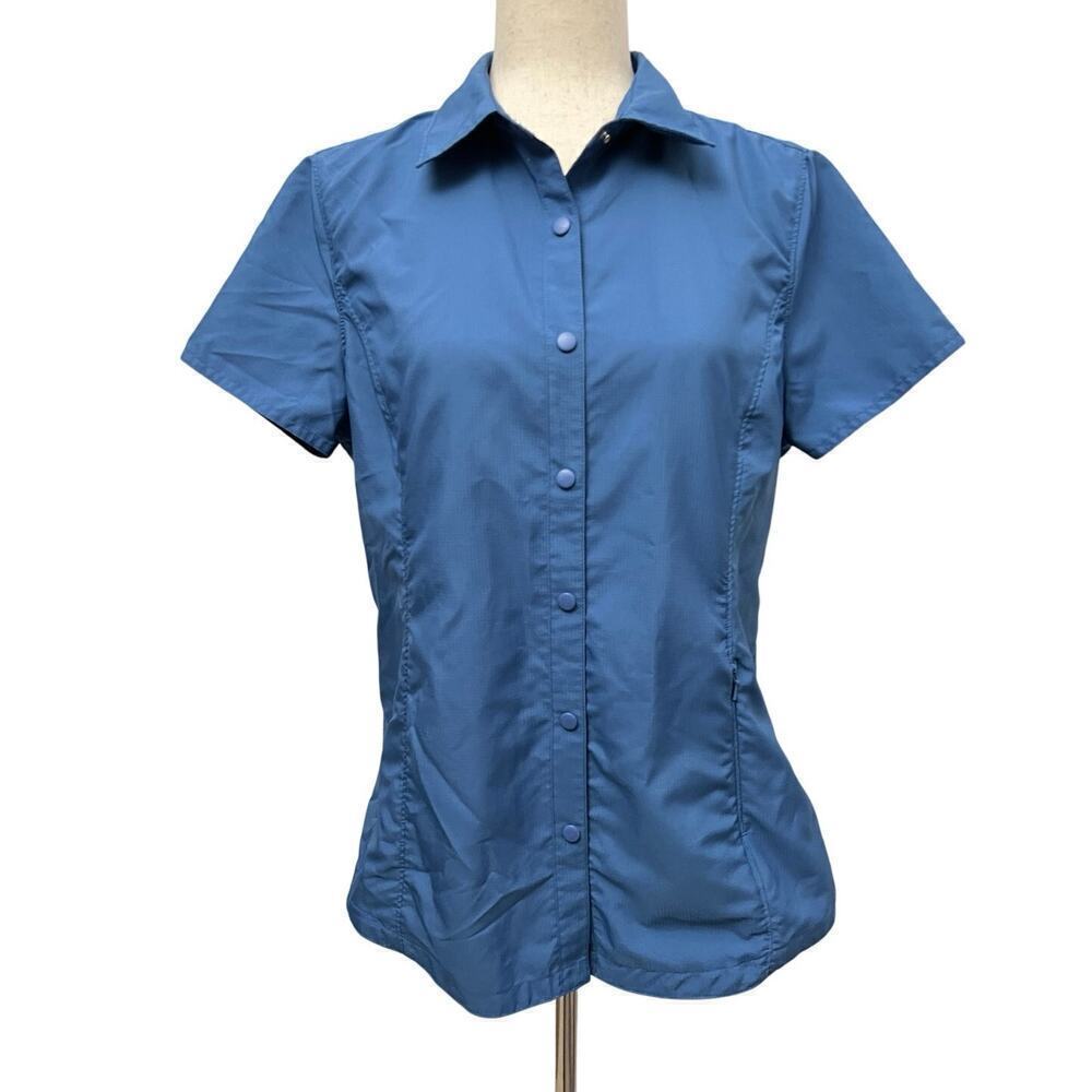 Duluth Trading Co. Snap Up Shirt Women’s Sz M Vented Blue Cool Plus Fit Fishing
